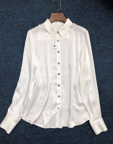 2021 new 100% seda feminina cor slida manga longa escritrio senhora blusa camisa branco/preto/vinho/marinha/rosa 5hii, Black 
2021 new 100% seda feminina cor slida manga longa escritrio senhora blusa camisa branco/preto/vinho/marinha/rosa 5hii, Black