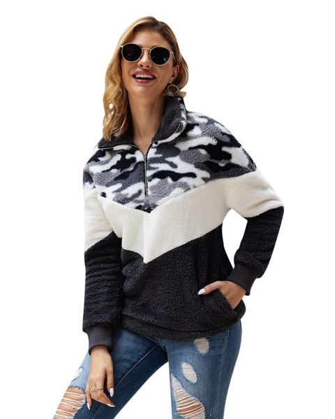 women's hoodies & sweatshirts autumn winter camouflage women zip pocket long sleeve plush turn-down collar pullover loose, Black
women's hoodies & sweatshirts autumn winter camouflage women zip pocket long sleeve plush turn-down collar pullover loose, Black