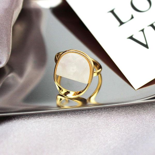 cluster rings srcoi half oval white imitation stone hollow gold color metal finger ring 2021 fashion simple for woman party jewelry, Golden;silver
cluster rings srcoi half oval white imitation stone hollow gold color metal finger ring 2021 fashion simple for woman party jewelry, Golden;silver