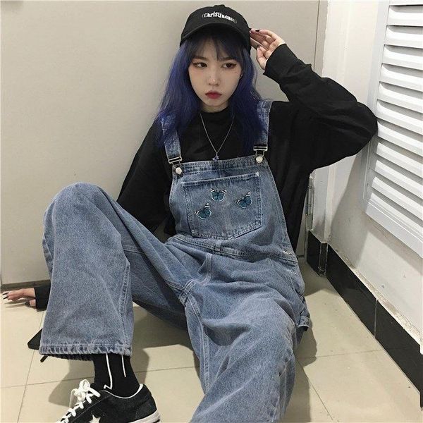 women's jeans woman pants butterfly embroidered suspender loose autumn high waist straight-leg, Blue
women's jeans woman pants butterfly embroidered suspender loose autumn high waist straight-leg, Blue
