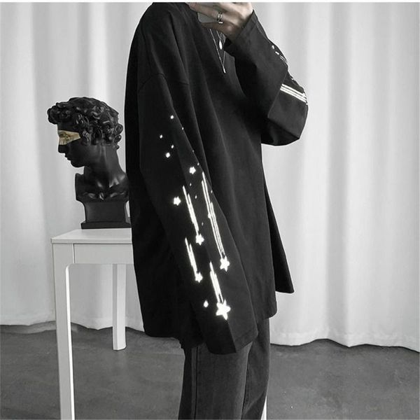 men's t-shirts white cool reflective meteor print t-shirt japan harajuku t shirt autumn long sleeve clothes black hip hop male, White;black
men's t-shirts white cool reflective meteor print t-shirt japan harajuku t shirt autumn long sleeve clothes black hip hop male, White;black
