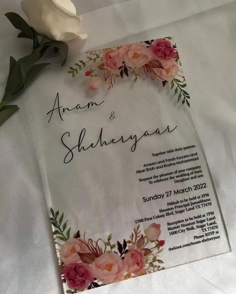 greeting cards wedding acrylic invitation,pink flower,blush roses invite,custom 10pcs invitation,engagement invitation
greeting cards wedding acrylic invitation,pink flower,blush roses invite,custom 10pcs invitation,engagement invitation