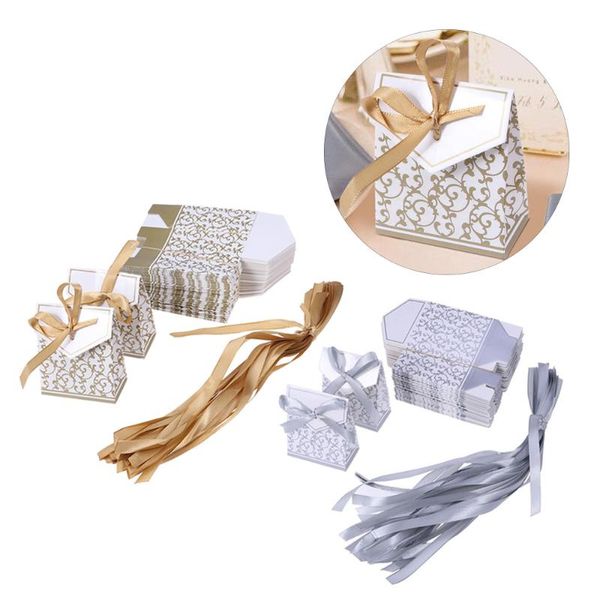 gift wrap 100 pcs wedding candy boxes printed with stitched ribbon decent chocolate treat (golden/silver)
gift wrap 100 pcs wedding candy boxes printed with stitched ribbon decent chocolate treat (golden/silver)