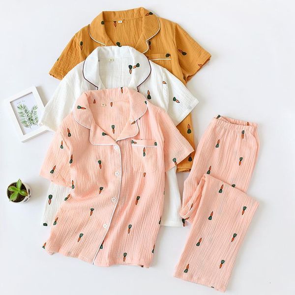 2pcs cotton women pajamas set summer comfort turn-down collar sleepwear set female lovely cartoon carrot printed homewear pants, Black;red
2pcs cotton women pajamas set summer comfort turn-down collar sleepwear set female lovely cartoon carrot printed homewear pants, Black;red