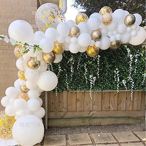 129pcs white gold balloon chain white latex golden confetti ballon boys girls birthday holiday wedding party balloons garland
129pcs white gold balloon chain white latex golden confetti ballon boys girls birthday holiday wedding party balloons garland