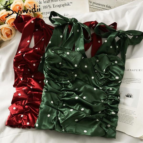 women's blouses & shirts syiwidii korean blouse women polka dot camis casual fashion lace up bow folds crop 2021 green red clothes, White
women's blouses & shirts syiwidii korean blouse women polka dot camis casual fashion lace up bow folds crop 2021 green red clothes, White