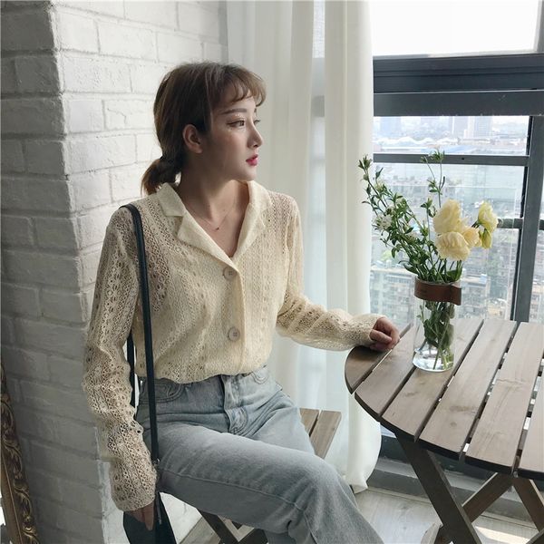 2021 new autumn long sleeve lace blouse women lapel hollow out ladies shirts see through kimono cardigan korean jmuz, White
2021 new autumn long sleeve lace blouse women lapel hollow out ladies shirts see through kimono cardigan korean jmuz, White
