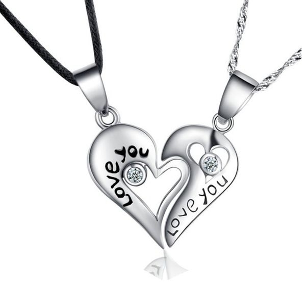 half love heart necklace set for women female jewelry trendy valentine's day gifts 2pcs/set couples necklaces, Silver
half love heart necklace set for women female jewelry trendy valentine's day gifts 2pcs/set couples necklaces, Silver