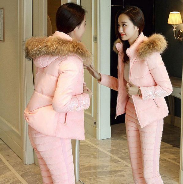 two piece dress tracksuit women 2021 winter faux fur collar hooded jacket coat+pants suits female causal warm thick down cotton 2, White
two piece dress tracksuit women 2021 winter faux fur collar hooded jacket coat+pants suits female causal warm thick down cotton 2, White