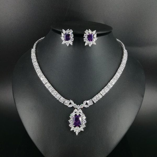 earrings & necklace 2021 fashion luxury purple square zircon earring set,wedding bridel dinner party banquet dress jewelry, Silver
earrings & necklace 2021 fashion luxury purple square zircon earring set,wedding bridel dinner party banquet dress jewelry, Silver