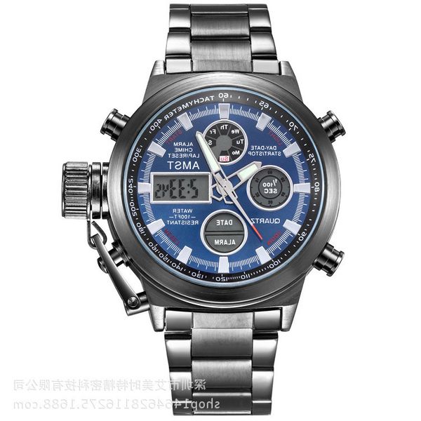 amst outdoor sports electronic mechanical watch men's steel strip luminous waterproof mountaineering, Slivery;brown
amst outdoor sports electronic mechanical watch men's steel strip luminous waterproof mountaineering, Slivery;brown