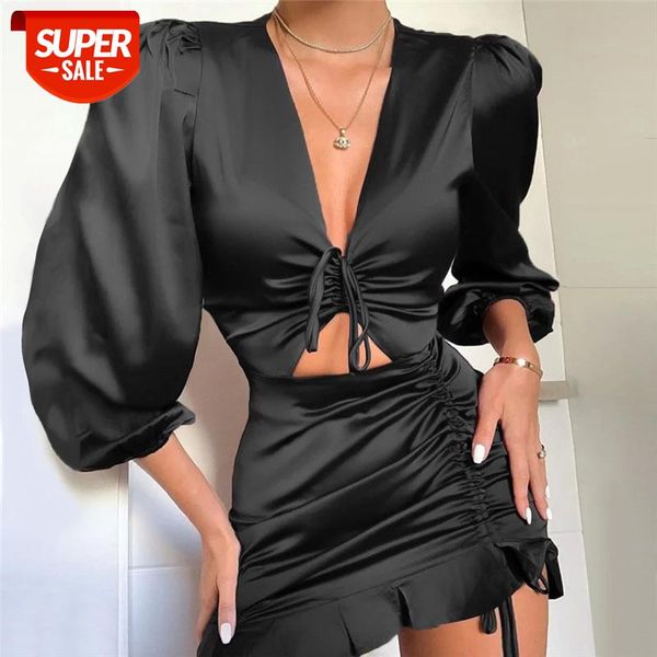 hirigin deep v-neck party dress women satin lace up ruffles holow out ruched dress female vestido elegant slim mini dresses #kz0h, Black;gray
hirigin deep v-neck party dress women satin lace up ruffles holow out ruched dress female vestido elegant slim mini dresses #kz0h, Black;gray