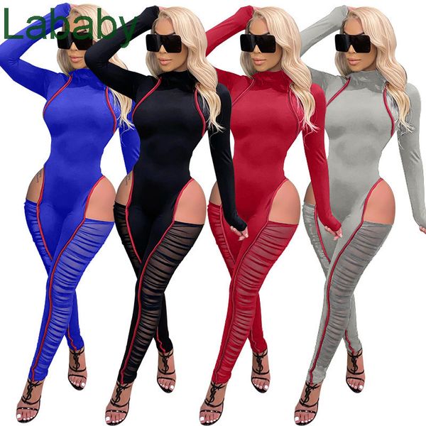 women jumpsuit designer 2021 new slim spring solid colour knitted stripe stitching mesh hollow tight long sleeve rompers, White
women jumpsuit designer 2021 new slim spring solid colour knitted stripe stitching mesh hollow tight long sleeve rompers, White
