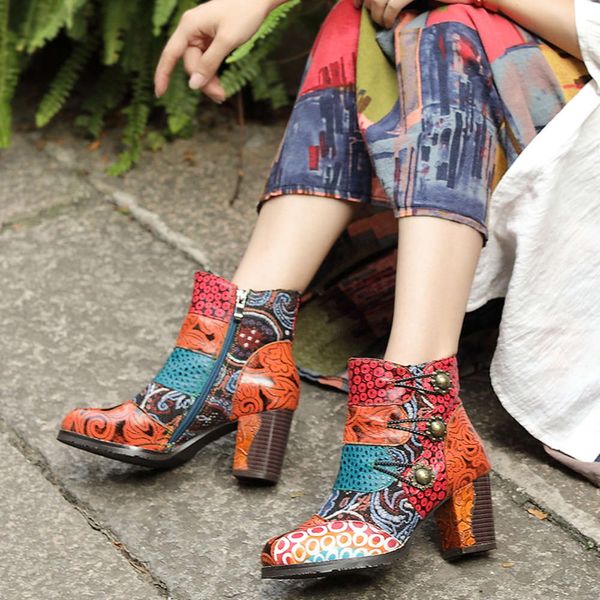 women's sho autumn winter leather fashion boots bohemian personalized high-heeled, Black
women's sho autumn winter leather fashion boots bohemian personalized high-heeled, Black
