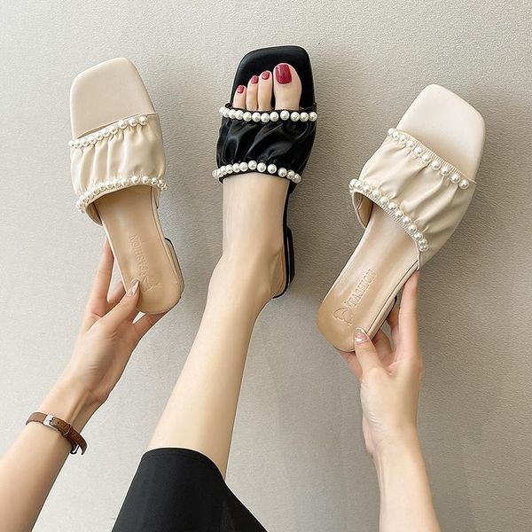 slippers casual shoes string bead low square heel slipers women slides luxury soft block 2021 pu pleated concise fashion retro r, Black
slippers casual shoes string bead low square heel slipers women slides luxury soft block 2021 pu pleated concise fashion retro r, Black