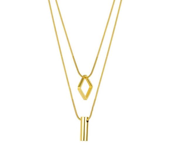 pendant necklaces stainless steel double layered long chain choker necklace square cylinder for women lady 20 inch gold, Silver
pendant necklaces stainless steel double layered long chain choker necklace square cylinder for women lady 20 inch gold, Silver