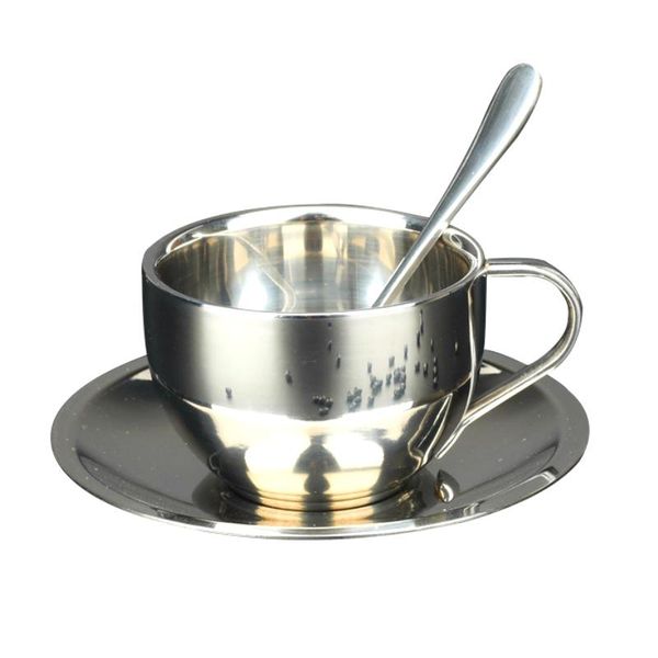 1pcs european stainless steel coffee cup set double stainless steel coffee cup with saucer spoon cafe restaurant
1pcs european stainless steel coffee cup set double stainless steel coffee cup with saucer spoon cafe restaurant