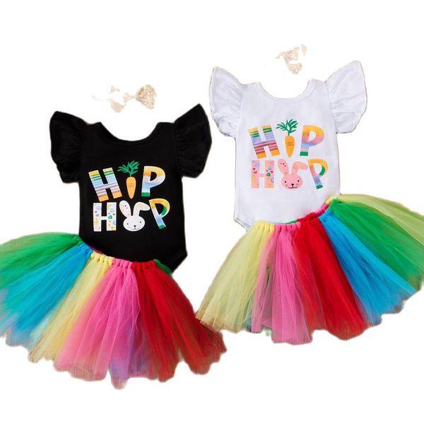 clothing sets easter girl\u2021s 3pcs summer clothes set letter printed short sleeve with colorful tulle skirt and headband, White
clothing sets easter girl\u2021s 3pcs summer clothes set letter printed short sleeve with colorful tulle skirt and headband, White