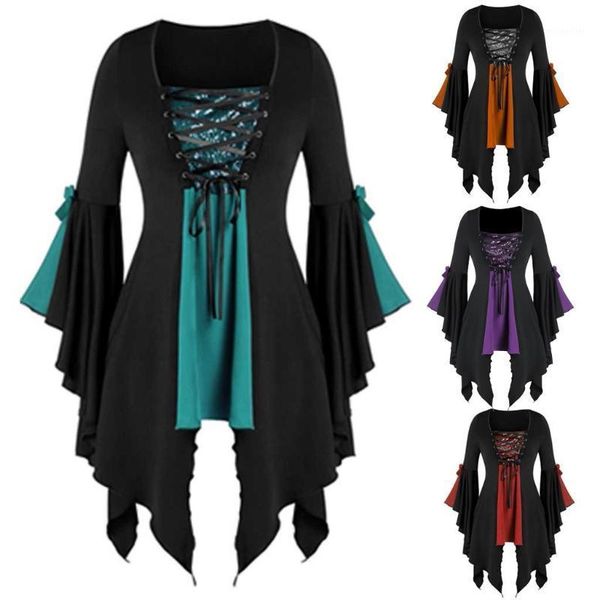 fashion blouse women plus size long sleeve sequined lace up gothic tunic tee slim elegant casual women's blouses & shirts, White
fashion blouse women plus size long sleeve sequined lace up gothic tunic tee slim elegant casual women's blouses & shirts, White