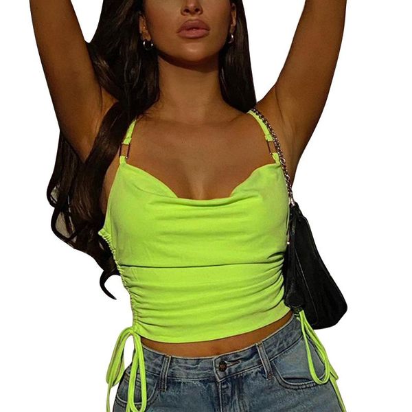 women's tanks & camis women fashion drawstring stylish sleeveless solid color for ladies female, White
women's tanks & camis women fashion drawstring stylish sleeveless solid color for ladies female, White