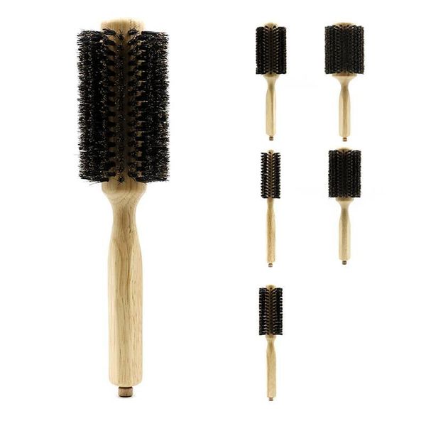 hair brushes barber salon wood handle boar bristles round brush removable tail professional hairdressing comb, Silver
hair brushes barber salon wood handle boar bristles round brush removable tail professional hairdressing comb, Silver