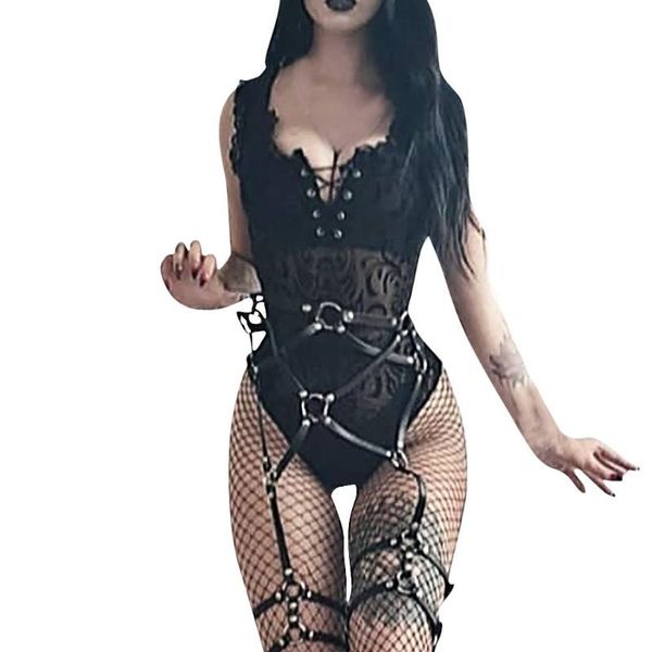 women's jumpsuits & rompers women gothic punk bobysuit lace perspective hollow out bandage sleeveless jumpsuit one-piece clubwear, Black;white
women's jumpsuits & rompers women gothic punk bobysuit lace perspective hollow out bandage sleeveless jumpsuit one-piece clubwear, Black;white