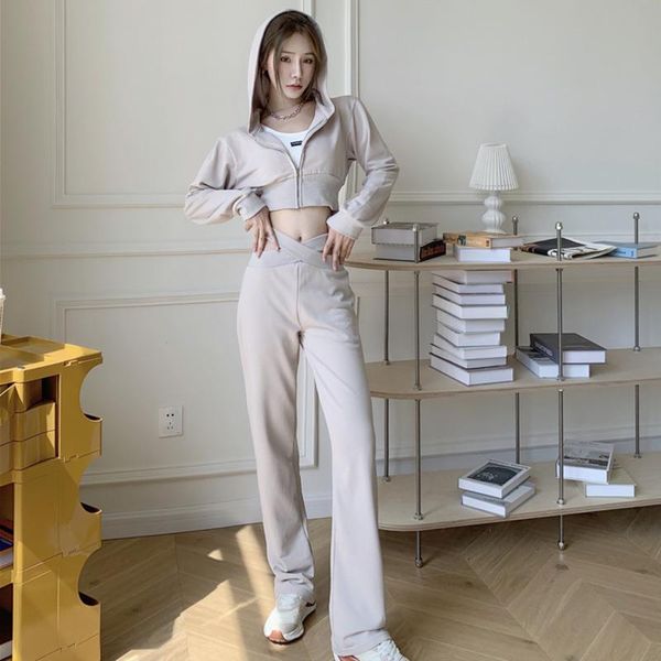 women's two piece pants fashion casual suits women short hooded waistless crop + wide leg trousers two-piece sets vetement femme 2021, White
women's two piece pants fashion casual suits women short hooded waistless crop + wide leg trousers two-piece sets vetement femme 2021, White