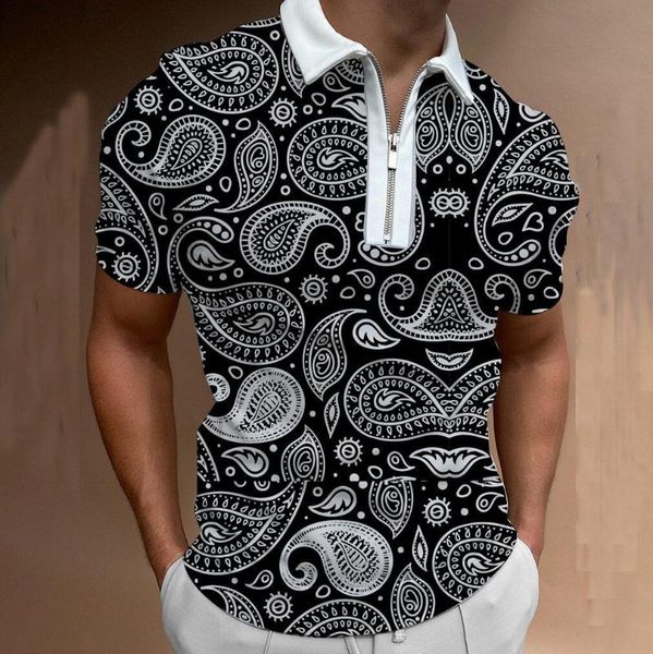 men's polos fashion patchwork polka dot men short sleeve shirts casual turn-down collar zipper design 2021 summer harajuku streetw, White;black
men's polos fashion patchwork polka dot men short sleeve shirts casual turn-down collar zipper design 2021 summer harajuku streetw, White;black