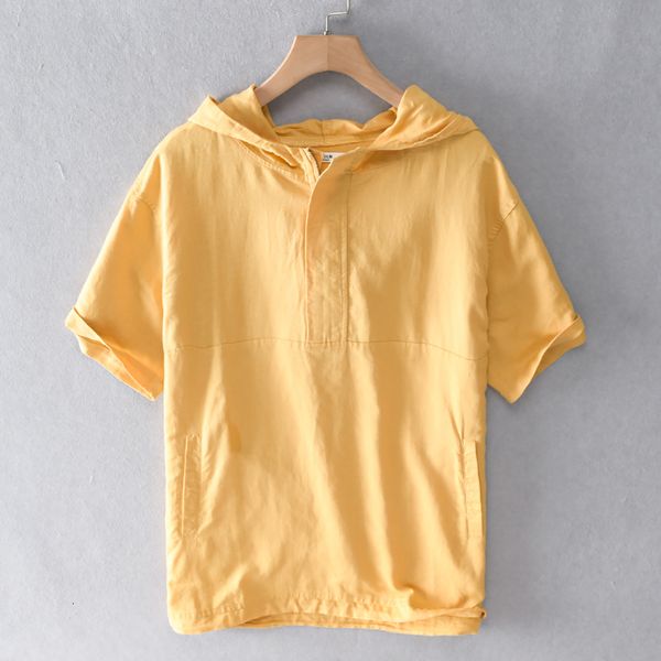 2021 new hooded with zipper short-sleeved brand casual shirts for men linen and cotton large loose shirt mens chemise overhemd 5mff, White;black
2021 new hooded with zipper short-sleeved brand casual shirts for men linen and cotton large loose shirt mens chemise overhemd 5mff, White;black