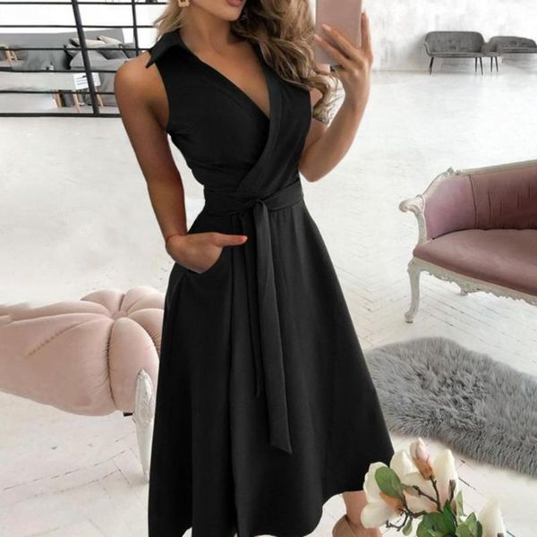 casual dresses summer women dress 2021 solid color large hem sleeveless deep v neck belt long for party office lady shirt, Black;gray
casual dresses summer women dress 2021 solid color large hem sleeveless deep v neck belt long for party office lady shirt, Black;gray