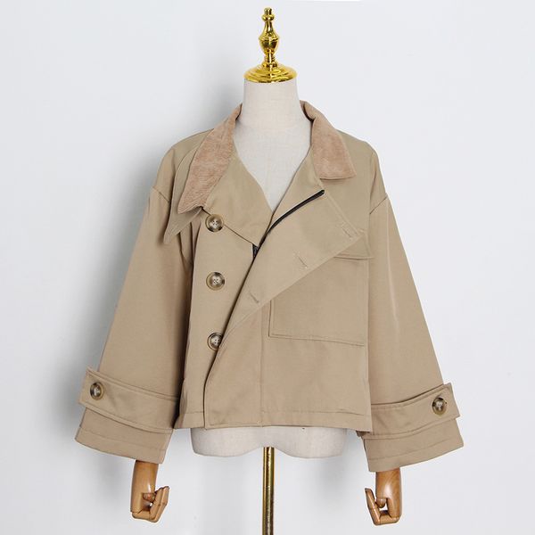 khaki loose jacket for women stand collar long sleeve casual jackets female 2020 autumn fashion new clothing style, Black;brown
khaki loose jacket for women stand collar long sleeve casual jackets female 2020 autumn fashion new clothing style, Black;brown