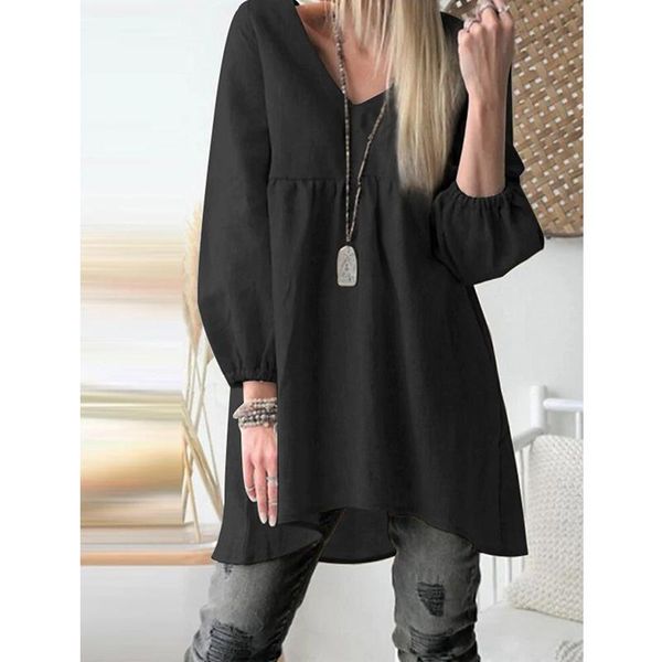 casual dresses summer fashion women's dress solid color v-neck high and low hem long sleeve shirt sundress vestidos ropa mujer outfit, Black;gray
casual dresses summer fashion women's dress solid color v-neck high and low hem long sleeve shirt sundress vestidos ropa mujer outfit, Black;gray