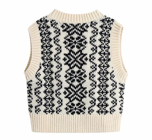 2021 90s vintage geometric flower knitted sweater vest preppy style korean clothing v neck sleeveless cardigan y2k knitwear, White;black
2021 90s vintage geometric flower knitted sweater vest preppy style korean clothing v neck sleeveless cardigan y2k knitwear, White;black