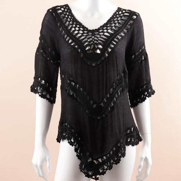 women's swimwear a4246 black beach dress bikini cover up crochet knitted tunic plus size female pareo blouse swimsuit, White;black
women's swimwear a4246 black beach dress bikini cover up crochet knitted tunic plus size female pareo blouse swimsuit, White;black