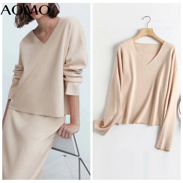 aomo women elegant oversized knitted sweater jumper v ne female pullovers chic 4c26a, Black
aomo women elegant oversized knitted sweater jumper v ne female pullovers chic 4c26a, Black