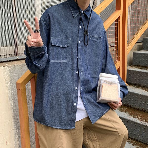 new 2021 privathinker men's solid color long sleeve denim shirt woman vintage oversize streetwear man casual clothing hip hop s5r3, White;black
new 2021 privathinker men's solid color long sleeve denim shirt woman vintage oversize streetwear man casual clothing hip hop s5r3, White;black