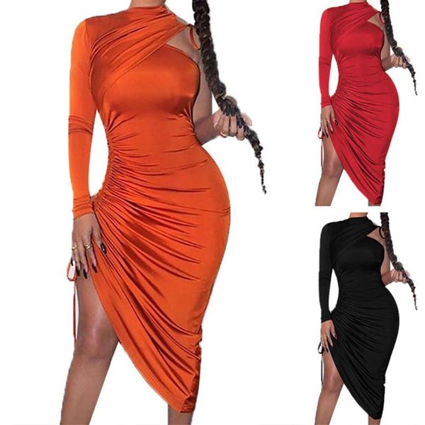casual dresses bodycon dress 2021 autumn one-shoulder strappy pleated tight slim drawstring pure color for women robes, Black;gray
casual dresses bodycon dress 2021 autumn one-shoulder strappy pleated tight slim drawstring pure color for women robes, Black;gray