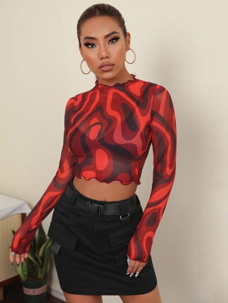 random print scallop trim crop tee 41eg#, White
random print scallop trim crop tee 41eg#, White