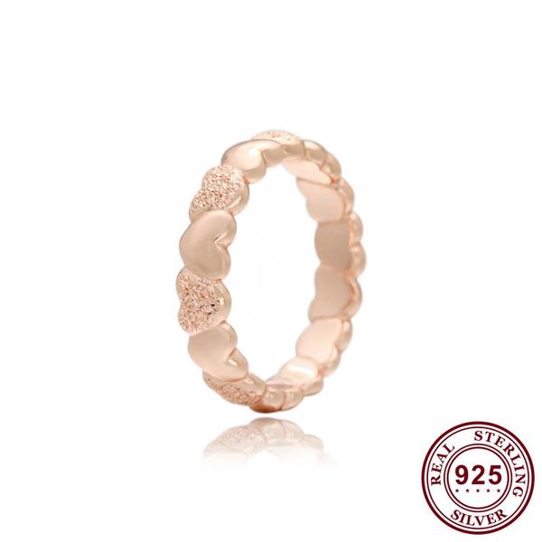 cluster rings original 925 sterling silver pan ring creative frosted rose gold for women wedding party gift fashion jewelry, Golden;silver 
cluster rings original 925 sterling silver pan ring creative frosted rose gold for women wedding party gift fashion jewelry, Golden;silver