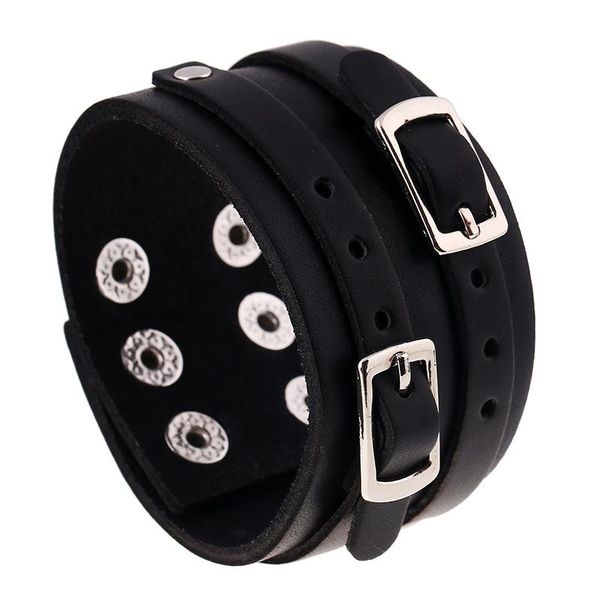 bangle jessingshow men wide leather bracelets vintage punk big cuff rope wristband for women jewelry length adjustable hand strap, Black
bangle jessingshow men wide leather bracelets vintage punk big cuff rope wristband for women jewelry length adjustable hand strap, Black