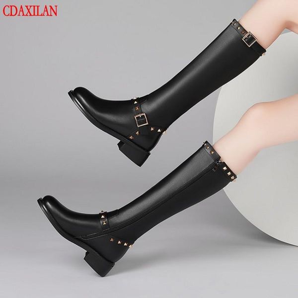 boots cdaxilan to knee-high women genuine cow leather mid-heel side zipper square-heel ridding equestrain ladies, Black
boots cdaxilan to knee-high women genuine cow leather mid-heel side zipper square-heel ridding equestrain ladies, Black