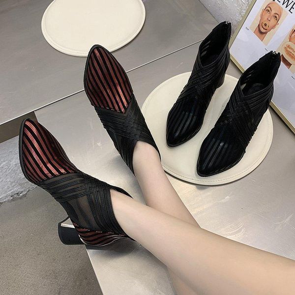 summer fashion solid mesh high heels pointed toe cross lines decoration ankle lady boots grace women ventilate boots red/black
summer fashion solid mesh high heels pointed toe cross lines decoration ankle lady boots grace women ventilate boots red/black