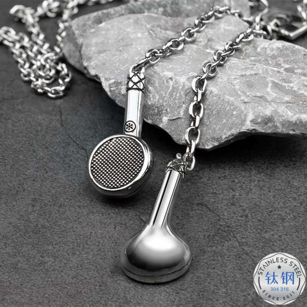 pendantmen's earphone sweater chain necklace korean hip hop simple student titanium steel, Silver
pendantmen's earphone sweater chain necklace korean hip hop simple student titanium steel, Silver