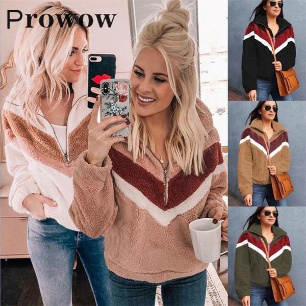 women's hoodies & sweatshirts prowow autumn winter women patchwork plush warm sweatshirt female casual streetwear long sleeve zipper la, Black
women's hoodies & sweatshirts prowow autumn winter women patchwork plush warm sweatshirt female casual streetwear long sleeve zipper la, Black
