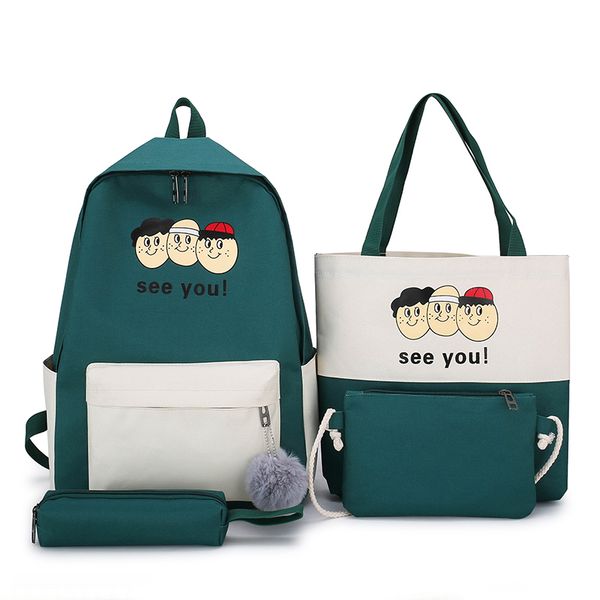 4set backpack canvas women backpack solid color shoulder bag teenage girl school bag mochilas female children student backpack c0226
4set backpack canvas women backpack solid color shoulder bag teenage girl school bag mochilas female children student backpack c0226