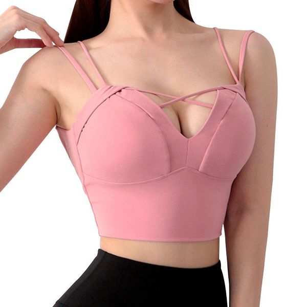 yoga outfit european and american chest hollowed out shoulder strap sports underwear gathers shockproof naked fitness wireless bra
yoga outfit european and american chest hollowed out shoulder strap sports underwear gathers shockproof naked fitness wireless bra