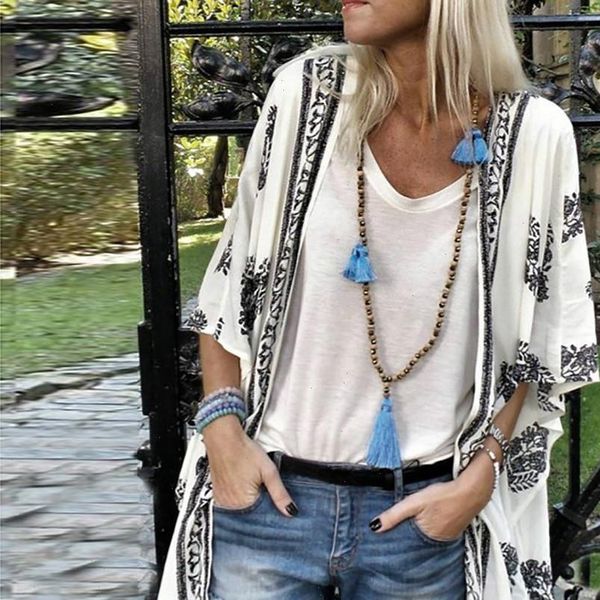 plus size summer fashion boho print blouse loose sheer chiffon cardigan kimono female women half sleeve shirt blusas, White
plus size summer fashion boho print blouse loose sheer chiffon cardigan kimono female women half sleeve shirt blusas, White
