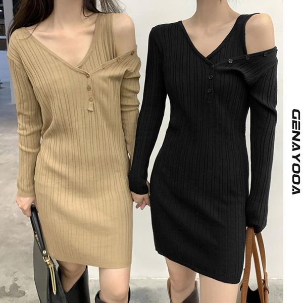 casual dresses genayooa mini dress women v-neck off shoulder knitted korean slim elastic vestido elegantes party autumn spring, Black;gray
casual dresses genayooa mini dress women v-neck off shoulder knitted korean slim elastic vestido elegantes party autumn spring, Black;gray