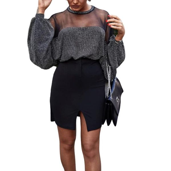 arrivals women casual glitter backless mesh shirts female lantern sleeve stitching blouse party clubwear, White
arrivals women casual glitter backless mesh shirts female lantern sleeve stitching blouse party clubwear, White