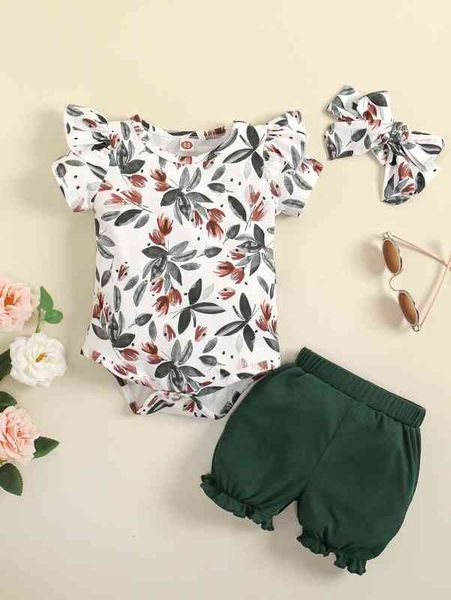 baby floral print butterfly sleeve bodysuit & frilled shorts with headband she, White
baby floral print butterfly sleeve bodysuit & frilled shorts with headband she, White